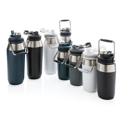 Botella 1l acero inoxidable con doble tapa personalizada